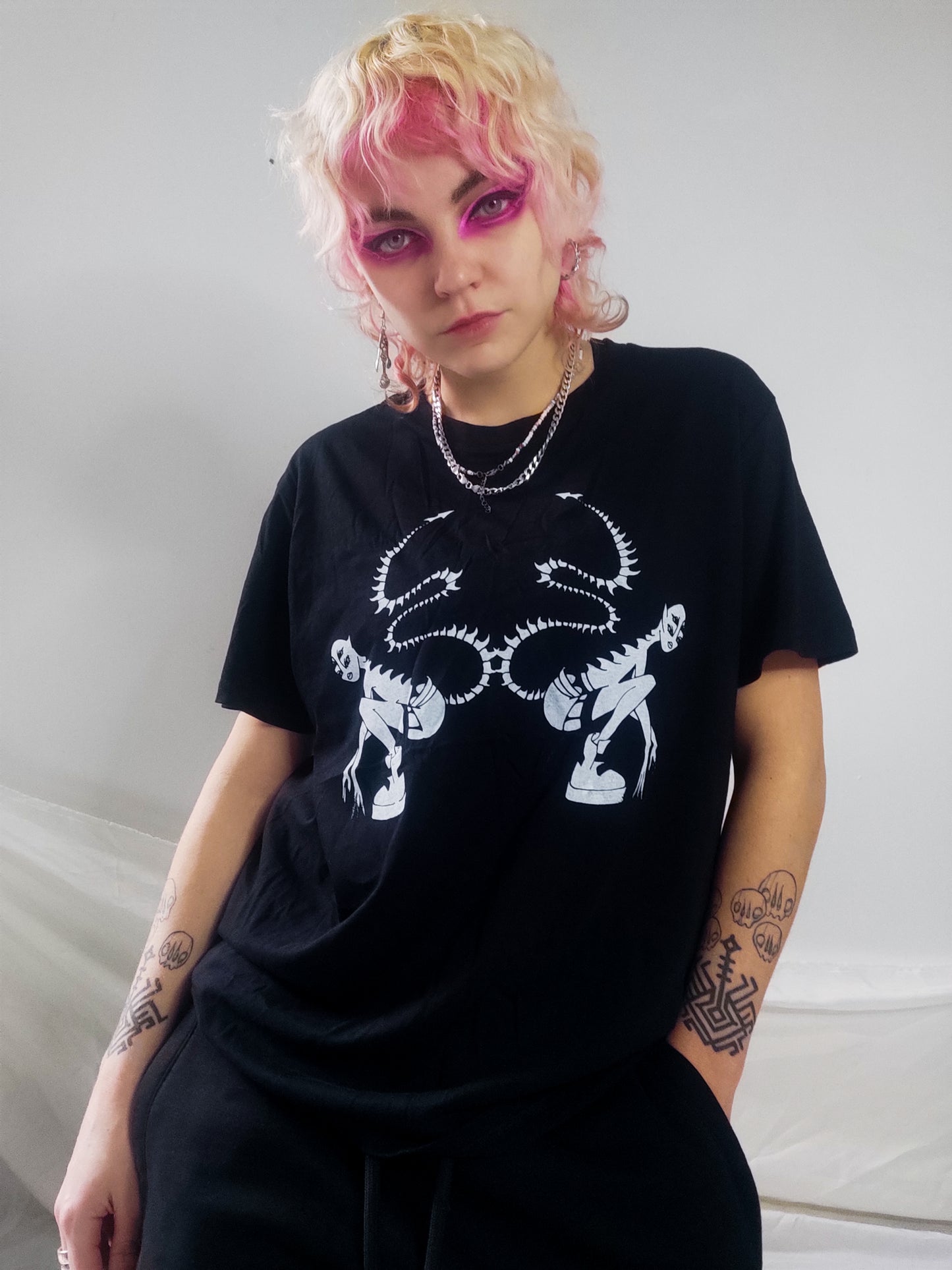 Hand printed Pink Hardcore CREATURE tee's