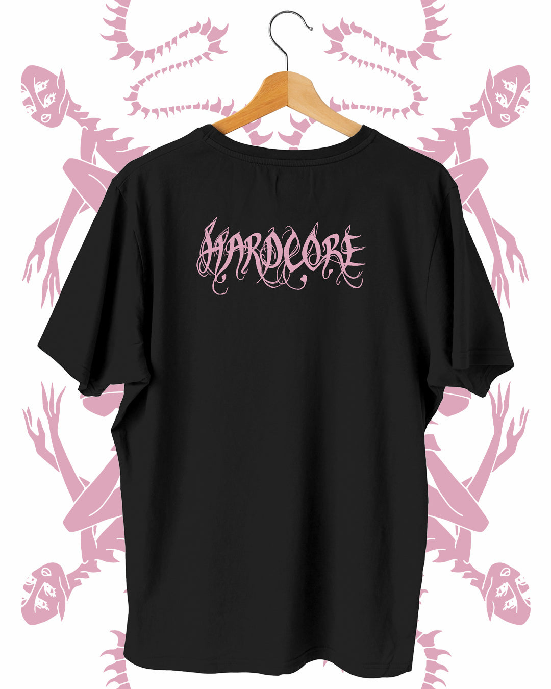 Hand printed Pink Hardcore CREATURE tee's