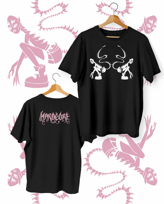 Hand printed Pink Hardcore CREATURE tee's