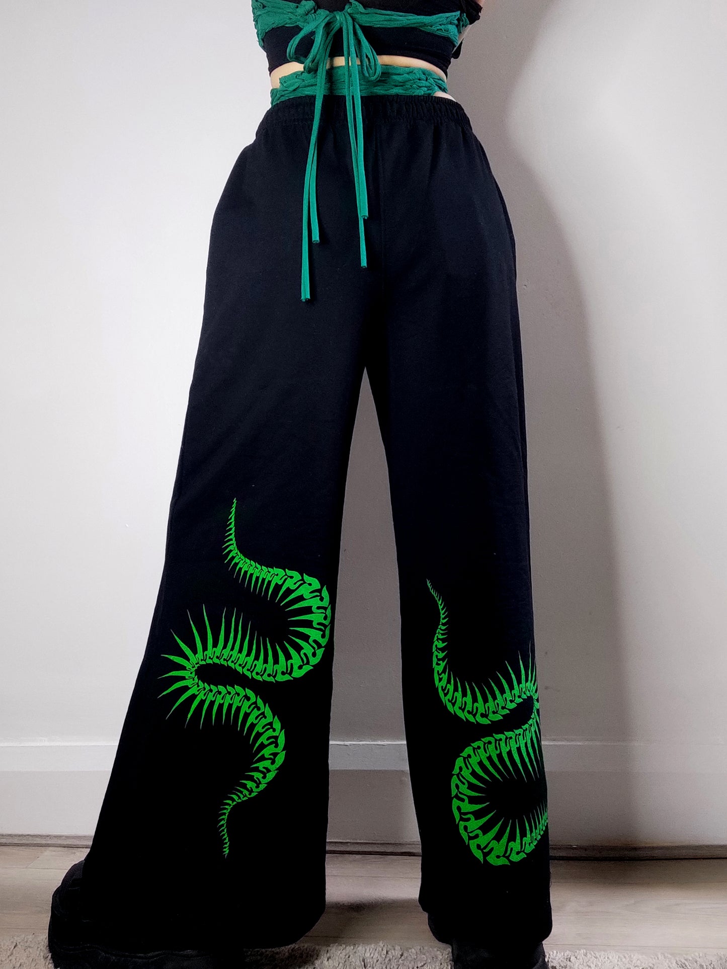 Serpent Spine wide leg tracksuit bottoms/Joggers